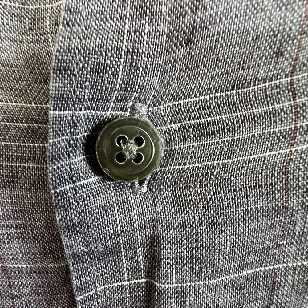 Banana Republic Shirt Mens  Sz Large Gray Linen Factory‎ Store Button Down